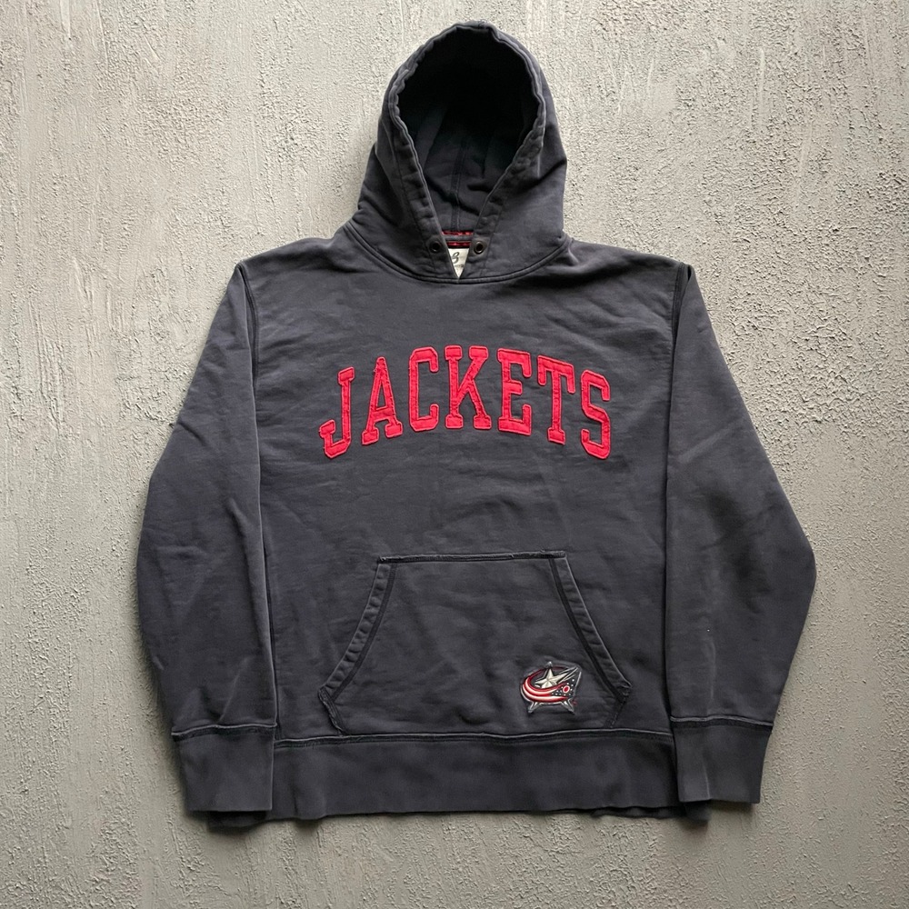 NHL Columbus Blue Jackets Hoodie Men XL Navy Blue 2000s Banner Supply Co